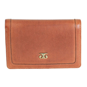 Pierre Cardin Ladies Leather Snap Button Bi-Fold Wallet - Cognac