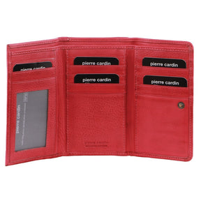 Pierre Cardin Womens Soft Italian Leather RFID Rustic Purse Wallet - Pink