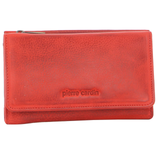 Pierre Cardin Womens Soft Italian Leather RFID Rustic Purse Wallet - Red