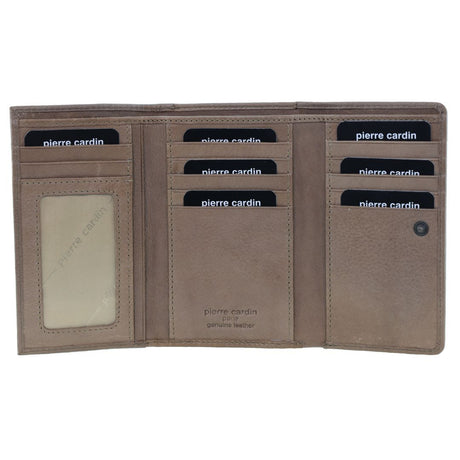 Pierre Cardin Womens Soft Italian Leather RFID Purse Wallet Rustic - Taupe
