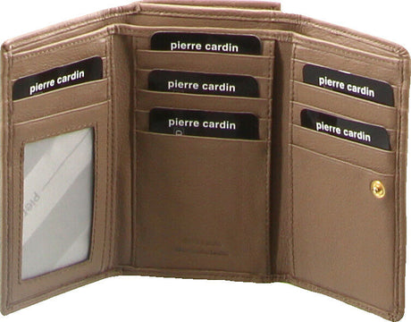 Pierre Cardin Womens Soft Italian Leather RFID Purse Wallet Rustic - Taupe