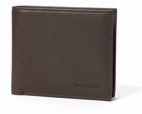 Pierre Cardin Mens Tri Fold Leather Wallet - Brown (RFID Protection)