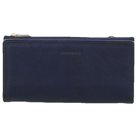 Pierre Cardin Ladies Womens Soft Italian Leather RFID Purse Bi-Fold Wallet - Navy