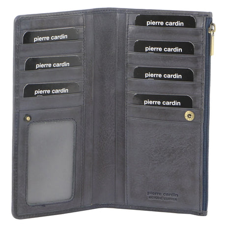 Pierre Cardin Womens Soft Italian Leather RFID Purse Bi-Fold Wallet - Teal