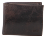 Pierre Cardin Mens Genuine Italian Leather Wallet Removable Coin Purse - Chocolate