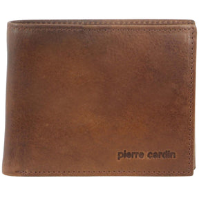 Pierre Cardin Mens RFID Blocking Genuine Italian Leather Wallet - Cognac