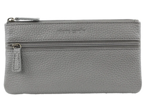 Pierre Cardin Womens Leather Wallet Case - Steel (Phone & Coins)