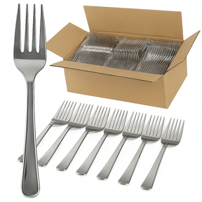 1200x Reusable & Disposable Silver Plastic Forks -  BPA Free Cutlery (Bulk)