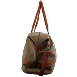Pierre Cardin Canvas Overnight Bag Business Travel Luggage Weekend Duffle Unisex - Brown