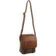 Pierre Cardin Unisex Canvas Crossbody Messenger Sling Bag - Brown/Cognac
