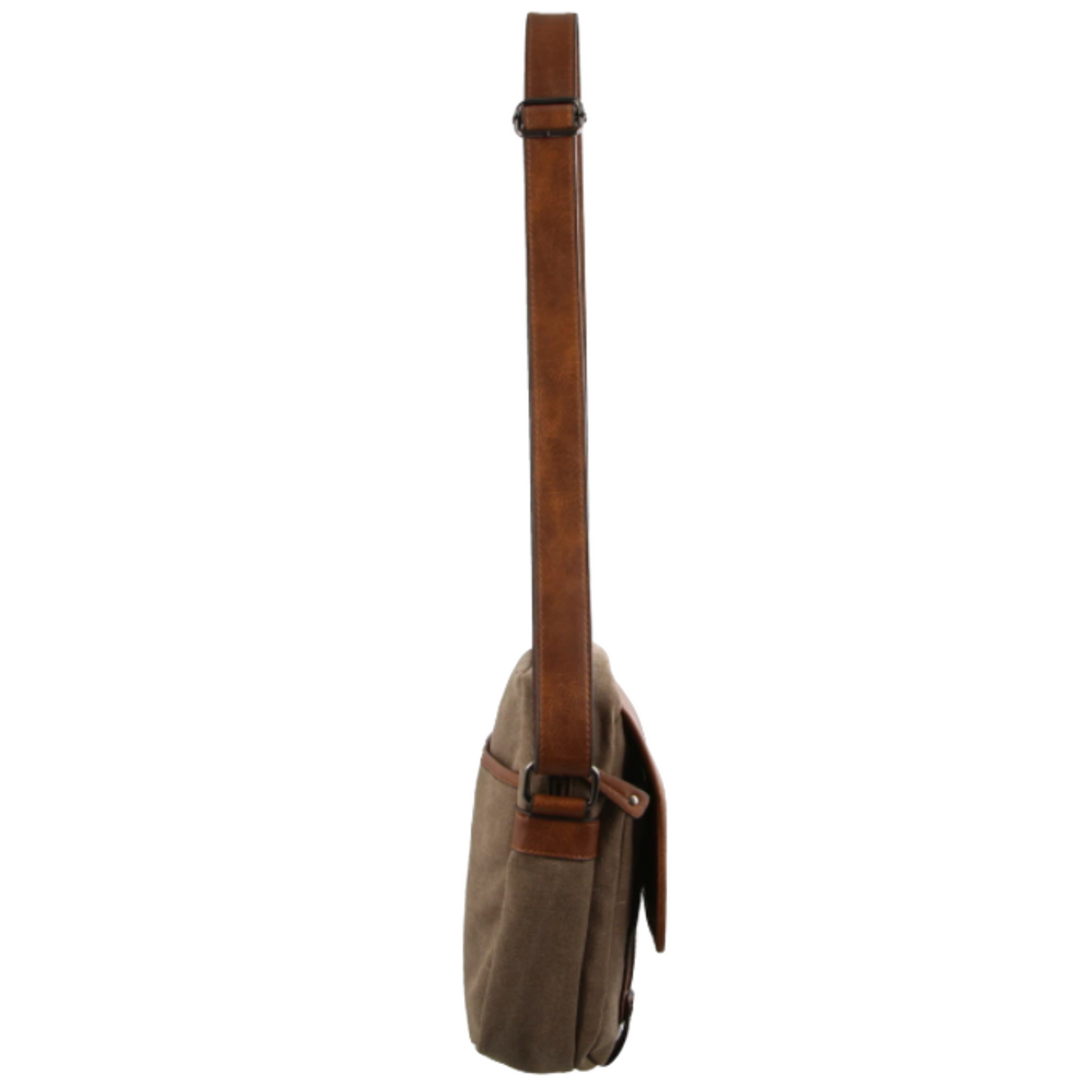 Pierre Cardin Unisex Canvas Crossbody Messenger Sling Bag - Brown/Cognac