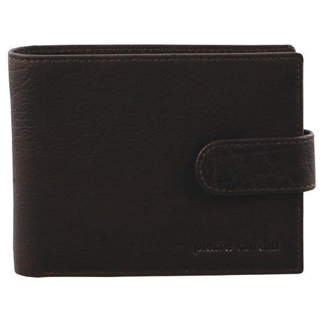 Pierre Cardin Mens Leather Wallet Flap Credit Card Slots RFID Protected - Brown
