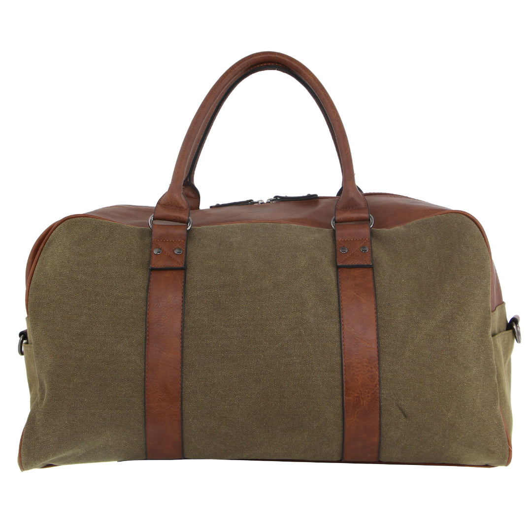 Pierre Cardin Mens Canvas Travel Overnight Bag Business Luggage Duffel Weekend - Brown