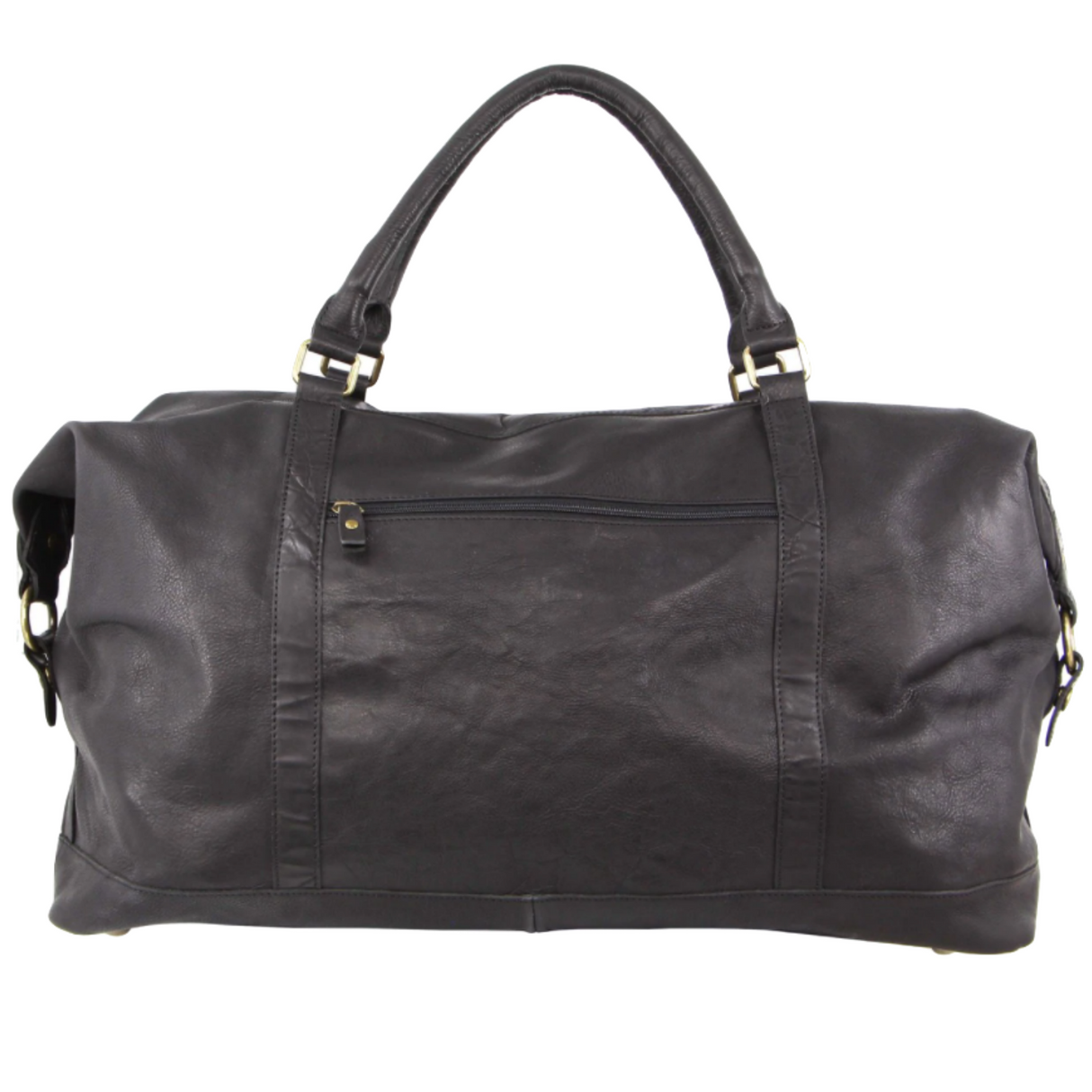 Pierre Cardin Mens Leather Business Overnight Bag Luggage Duffle Weekend Travel - Black
