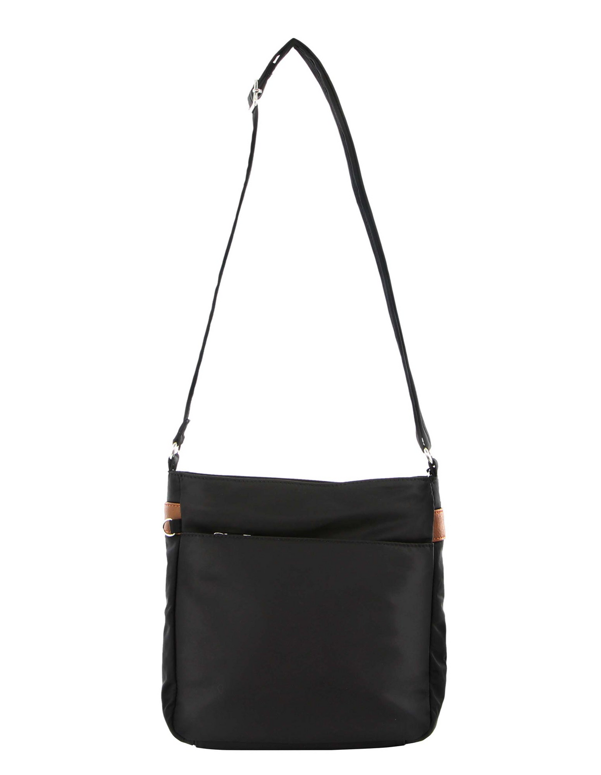 Pierre Cardin Nylon Cross Body Bag Slash Proof Shoulder in Black
