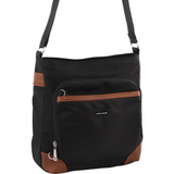 Pierre Cardin Nylon Cross Body Bag Slash Proof Shoulder in Black