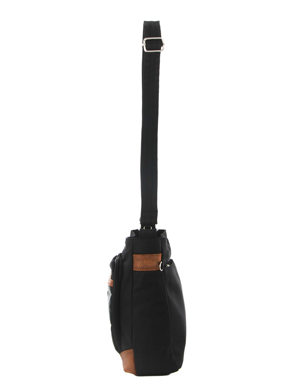Pierre Cardin Nylon Cross Body Bag Slash Proof Shoulder in Black