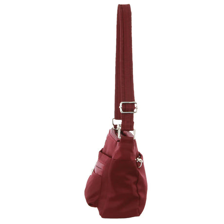 2 Pc Set Pierre Cardin Rfid Cross Body Bag Slash Proof - Wine & Turquoise
