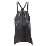 2x Pierre Cardin Professional Leather Apron Butcher Woodwork Barber Chef - Shiny Black