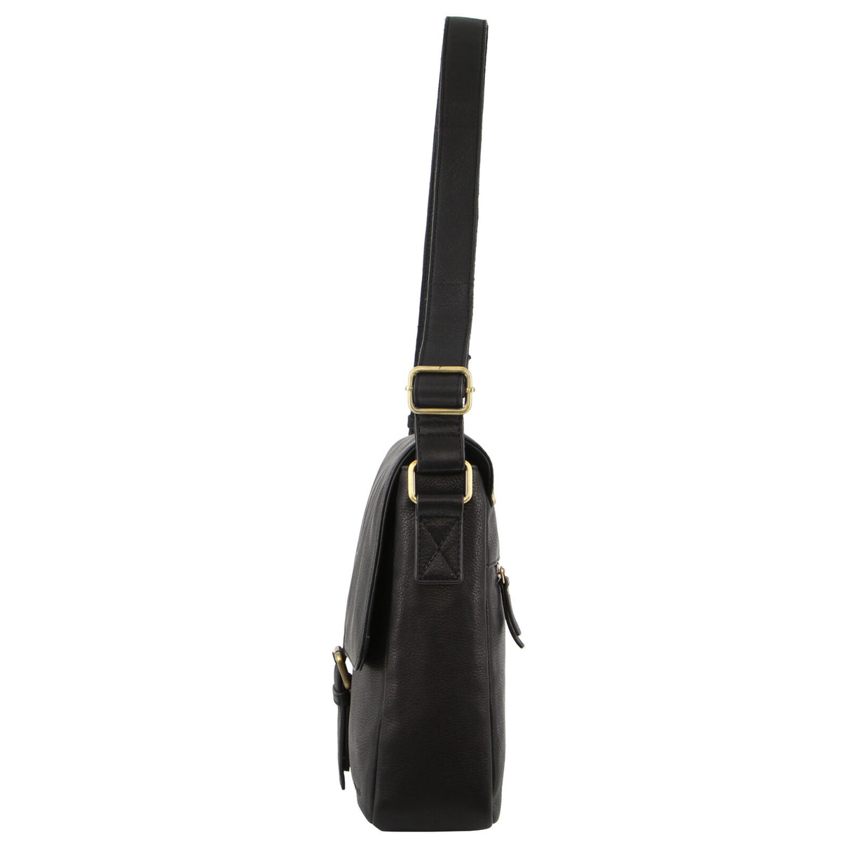 Pierre Cardin Leather Business Bag in Black with Laptop/Computer Sleeve