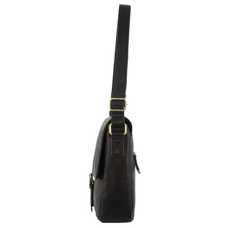 Pierre Cardin Leather Business Bag in Black with Laptop/Computer Sleeve