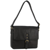 Pierre Cardin Leather Business Bag in Black with Laptop/Computer Sleeve