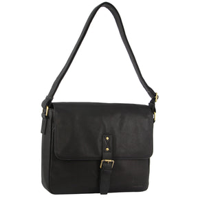 Pierre Cardin Leather Business Bag - Black (with Laptop/Computer Sleeve)