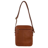 Pierre Cardin Rustic Leather Business Crossbody Bag - Tan (iPad Tablet)