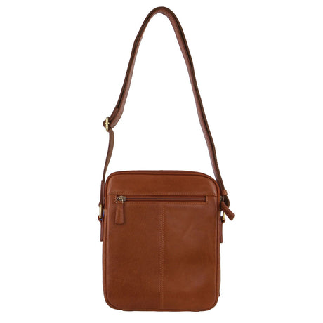 Pierre Cardin Rustic Leather Business Crossbody Bag - Tan (iPad Tablet)