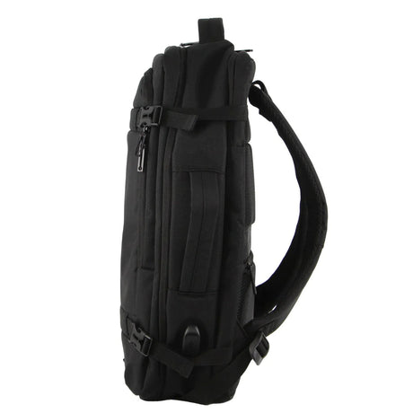 Pierre Cardin Mens Travel & Business 24L Backpack with Built-in USB Port - Black