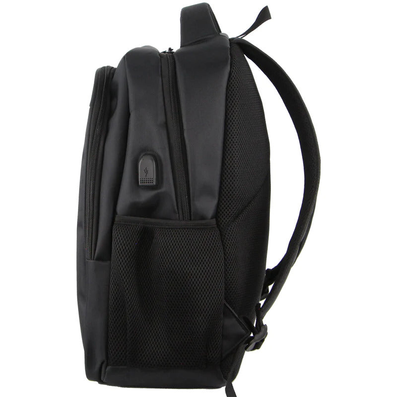 Pierre Cardin Mens Travel & Business 28.6L Backpack with Built-in USB Port - Black