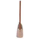 Pierre Cardin Leather Cross Body Bag - Dual Zip Shoulder Clutch - Nude