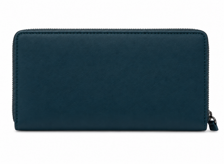 Pierre Cardin Womens Leather RFID Zip Around Wallet - Navy Blue (w/ Wristlet)
