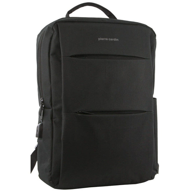 Pierre Cardin Travel & Business Backpack with Built-in USB Port in Black