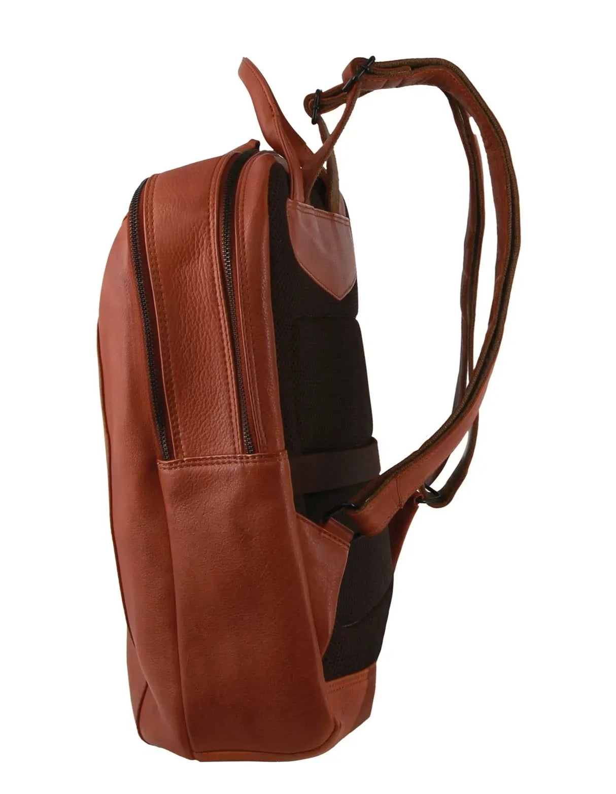 Pierre Cardin Leather Business/Laptop Backpack Bag in Cognac