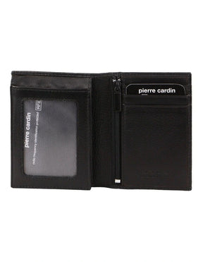 Pierre Cardin Mens Rustic Genuine Leather RFID Wallet - Black