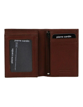 Pierre Cardin Mens Rustic Genuine Leather RFID Wallet - Brown