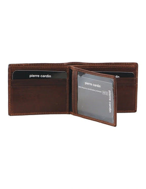 Pierre Cardin Mens Leather Bi-Fold Wallet - Brown (RFID Protection)
