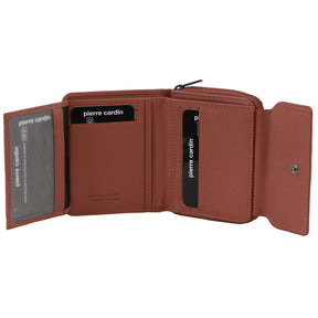 Pierre Cardin Womens Leather RFID Zip Around Wallet - Casia Rose