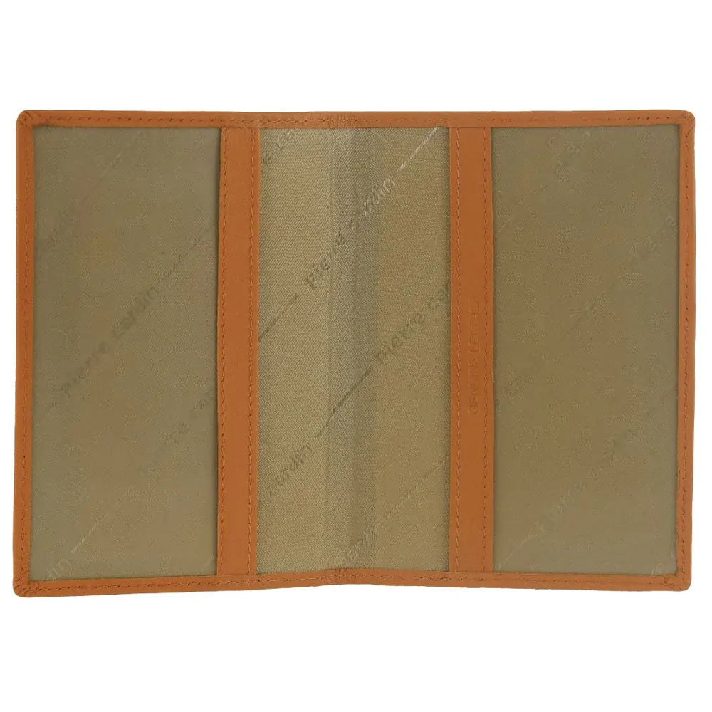 Pierre Cardin Leather Passport Wallet Cover in Apricot Orange