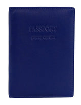 Pierre Cardin Leather Travel Passport Cover - Blue (Slim RFID Blocking Holder)