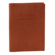 Pierre Cardin Slim Leather Passport Wallet Holder RFID Case Cover - Cognac