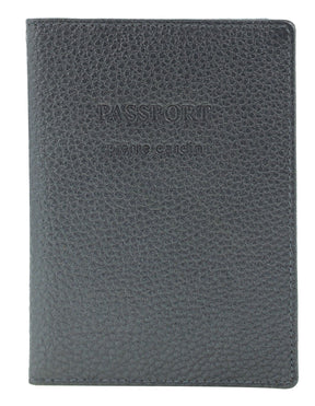 Pierre Cardin Leather Passport Wallet Cover in Metallic Grey