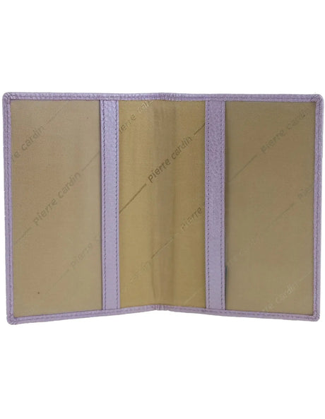 Pierre Cardin Leather Travel Passport Cover - Metallic Lilac (Slim RFID Blocking Holder)