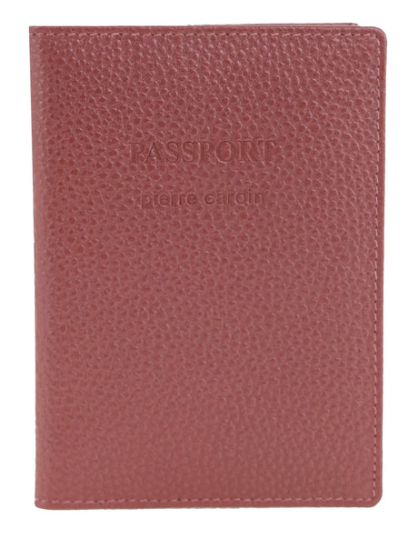 Pierre Cardin Leather Travel Passport Cover - Metallic Rose (Slim RFID Blocking Holder)