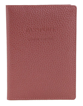 Pierre Cardin Leather Travel Passport Cover - Metallic Rose (Slim RFID Blocking Holder)