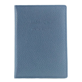 Pierre Cardin Leather Passport Wallet Cover in Pearl Blue
