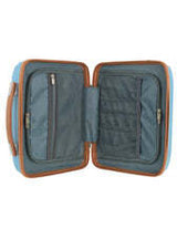 Pierre Cardin Beauty Case Hard Shell Makeup Cosmetic Organizer Travel in Blue/Brown