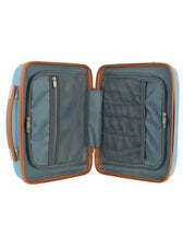 Pierre Cardin Beauty Case Hard Shell Makeup Cosmetic Organizer Travel in Blue/Brown