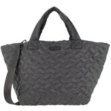 Pierre Cardin Women's Nylon Small Quilted Shoulder Tote Bag - Grey